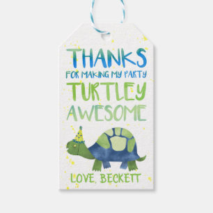 Étiquettes-cadeau Tags de préférence de la fête de tortue Annivers