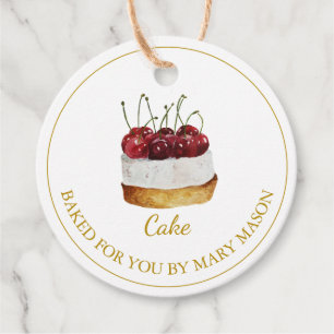 Étiquettes Cadeau Tags Favoris de gâteau faits maison Blanc