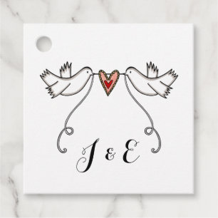 Étiquettes Cadeau Tags favoris de mariage des colombes blanches pers