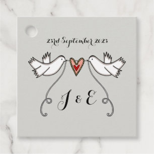 Étiquettes Cadeau Tags favoris de mariage des colombes blanches pers