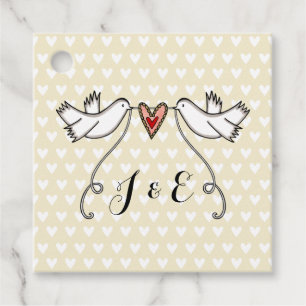 Étiquettes Cadeau Tags favoris de mariage des colombes blanches pers