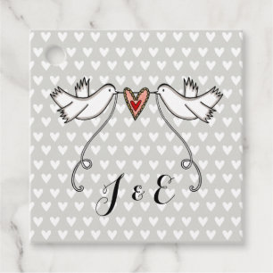 Étiquettes Cadeau Tags favoris de mariage des colombes blanches pers