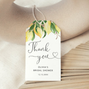 Étiquettes-cadeau Tags Favoris de Merci de Fête des mariées citron