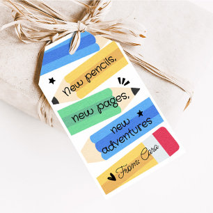 Étiquettes-cadeau Tags préférés de l'école de crayon enseignant