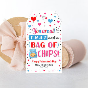 Étiquettes-cadeau Tags Valentine Chips, Classroom Valentine's Tag