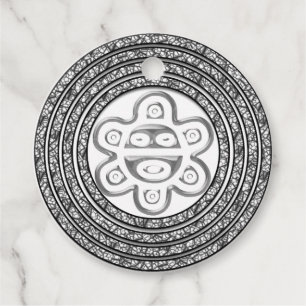 Étiquettes Cadeau Taino Spiral Sun Favoriser Tags