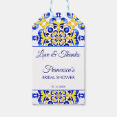 Étiquettes-cadeau Talavera azulejo bleu tuiles nuptiale douche faveu (Devant)