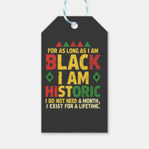 Étiquettes-cadeau Tant que je suis Noir, je suis Historique