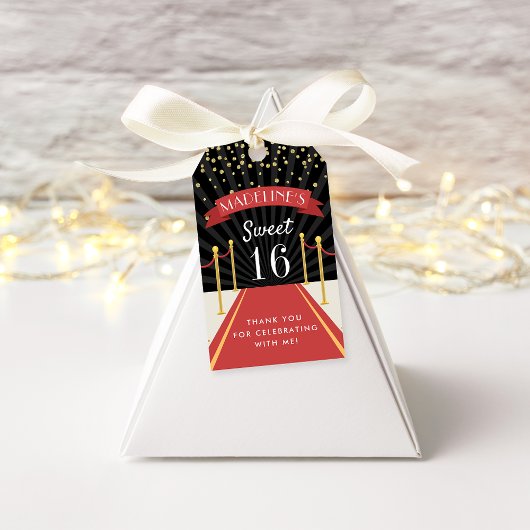 Étiquettes-cadeau Tapis rouge Hollywood Merci personnalisé Favoriser