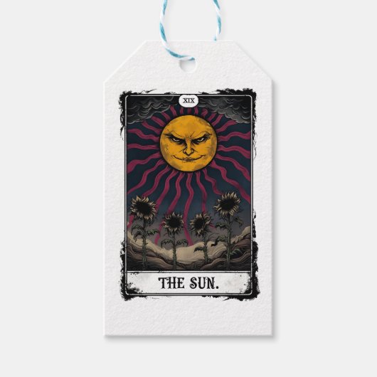 Étiquettes-cadeau Tarot Soleil Gothique (Devant)