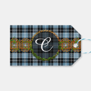 Étiquettes-cadeau Tartan de Clark de monogramme