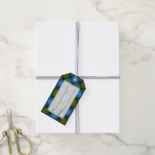 Étiquettes-cadeau Tartan Delights Clan MacNeil Plaid bleu et vert