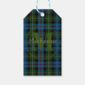 Étiquettes-cadeau Tartan doré du clan écossais MacKenzie Nom/Monogra (Devant)