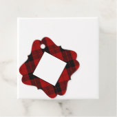 Étiquettes Cadeau Tartan noir rouge (En situation)