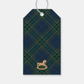Étiquettes-cadeau Tartan Plaid Rocking Horse Birthday Party Favors (Dos)