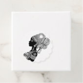 Étiquettes Cadeau Tatouage Tribal Portrait de Fille Africaine (En situation)