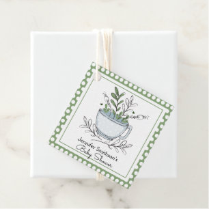 Étiquettes Cadeau Tea Cup Tea Party Baby shower Merci