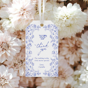 Étiquettes-cadeau Tea Party Blue Floral Fête des mariées Favoriser
