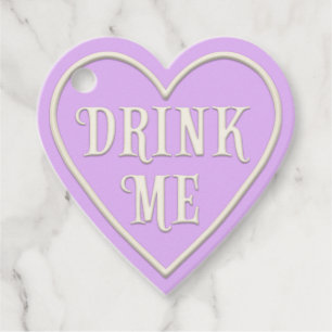 Étiquettes Cadeau Tea Party Pastel Purple Heart