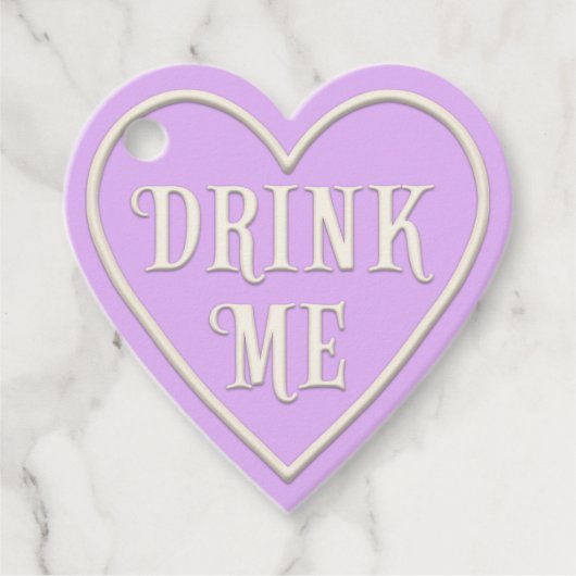 Étiquettes Cadeau Tea Party Pastel Purple Heart (Devant)