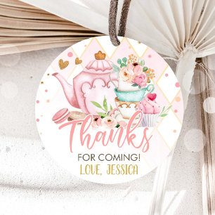 Étiquettes Cadeau Tea Party Tea for Two Rose Floral Breding Party