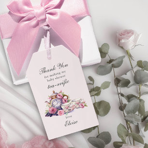 Étiquettes-cadeau Tea Party vintage Roses roses Baby shower Thé Favo