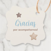 Étiquettes Cadeau Teddy Bear Baby shower Garçon Espagnol (Dos)