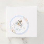 Étiquettes Cadeau Teddy Bear Boho Blue Boy Merci Baby shower (En situation)