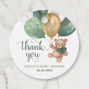 Étiquettes Cadeau Teddy Bear Merci Baby shower Faveurs Balises cadea