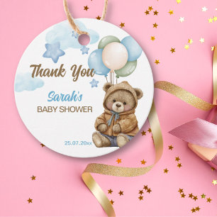 Étiquettes Cadeau Teddy ours baby shower bearly attendez merci