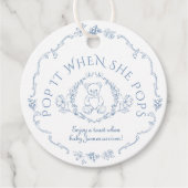 Étiquettes Cadeau Teddy ours Vintage Toile Pop it quand elle popote (Devant)