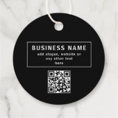Étiquettes Cadeau Télécharger le code QR ou le logo | Noir moderne (Dos)