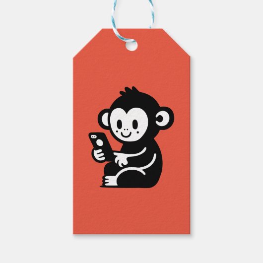 Étiquettes-cadeau Téléphone singe (Devant)