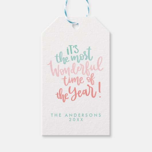 Étiquettes-cadeau Temps le plus merveilleux de l'année | VACANCES Bl (Devant)