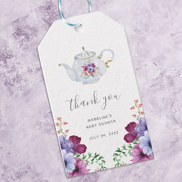 Étiquettes-cadeau Temps vintage Pour Le Thé Floral Merci Nuptial