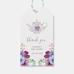 Étiquettes-cadeau Temps vintage Pour Le Thé Floral Merci Nuptial