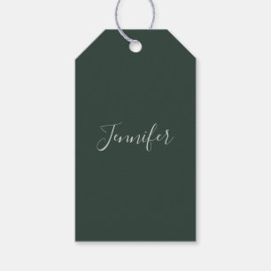 Étiquettes-cadeau Tendance Celtique Vert Grisâtre Moderne Ajouter Vo