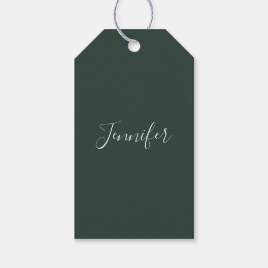 Étiquettes-cadeau Tendance Celtique Vert Grisâtre Moderne Ajouter Vo (Devant)