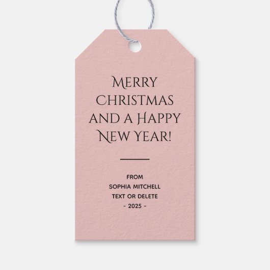 Étiquettes-cadeau Tendance Couleur clair rose Noël (Devant)