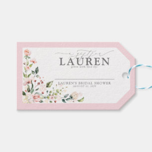 Étiquettes-cadeau Tendre Rose Floral Fête de Mariage Élégante Sans E