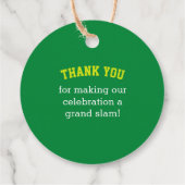 Étiquettes Cadeau Tennis Ball Jaune et Vert (Dos)