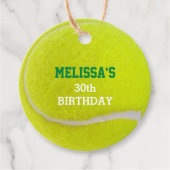 Étiquettes Cadeau Tennis Ball Jaune et Vert (Devant)