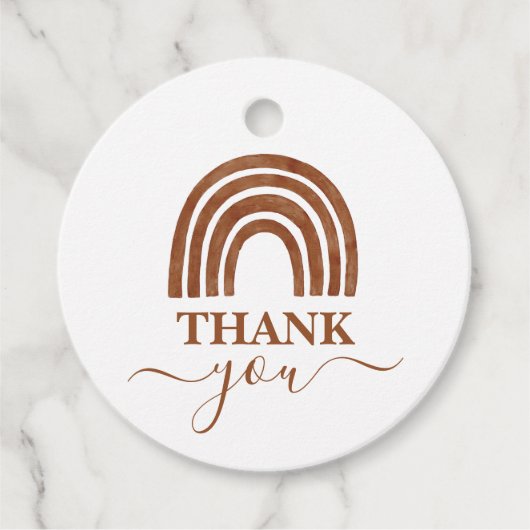 Étiquettes Cadeau Terracotta Boho Rainbow Baby shower Favoriser les  (Devant)