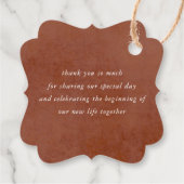 Étiquettes Cadeau Terracotta et fleurs blanches Boho Merci (Dos)