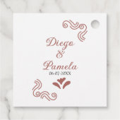 Étiquettes Cadeau Terracotta noir rustique espagnol mariage couple f (Dos)