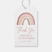 Étiquettes-cadeau Terracotta Rose Boho Arc-en-Ciel Anniversaire (Devant)