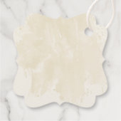 Étiquettes Cadeau Terrain en terre ton vert fleuri mariage (Dos)