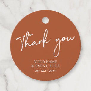 Étiquettes Cadeau Terratta Brush Script Automne Merci de fête