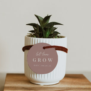 Étiquettes Cadeau Terre cuite Laisser l'amour grandir Plante ou se