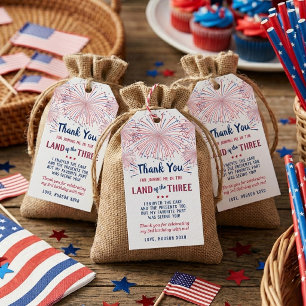 Étiquettes-cadeau Terre des Trois ! Fête d'anniversaire de 3 ans le